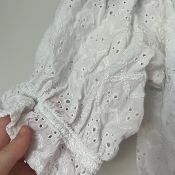American Eagle White Crop Eyelet Blouse - Picture 5 of 7